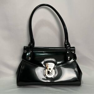 Beijo Charcoal Shiny Glossy Women's Handbag